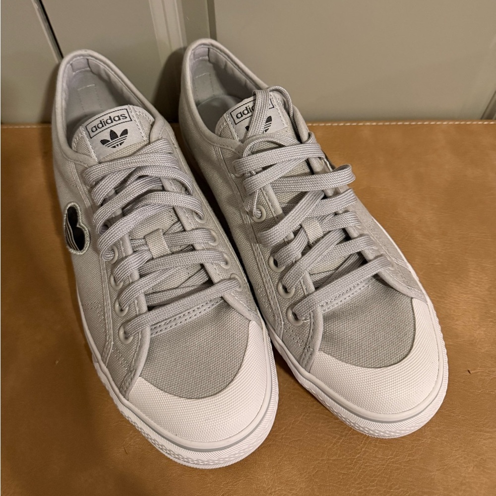 Adidas Gray and White Nizza Women's Sneakers